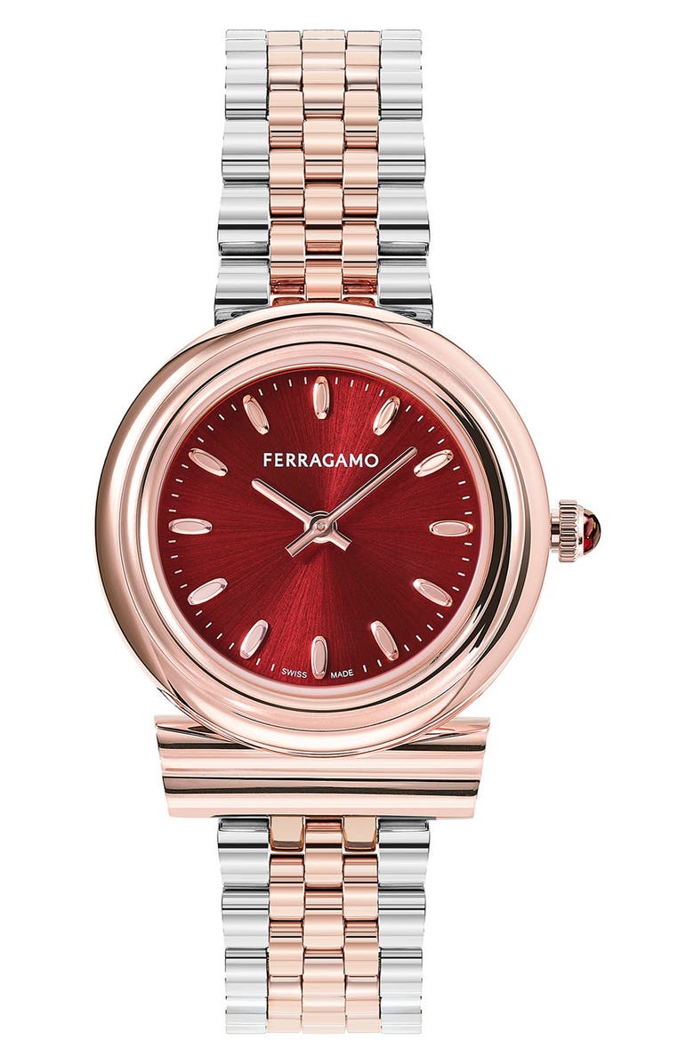 FERRAGAMO Gancini Bracelet Watch, 28mm, Main, color, 