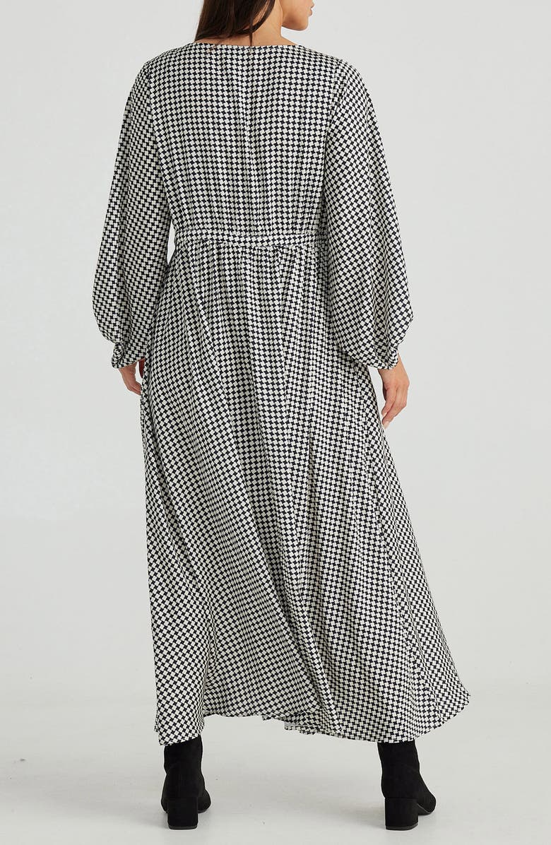 Brave+True Daylight Check Print Long Sleeve Dress, Alternate, color, Black