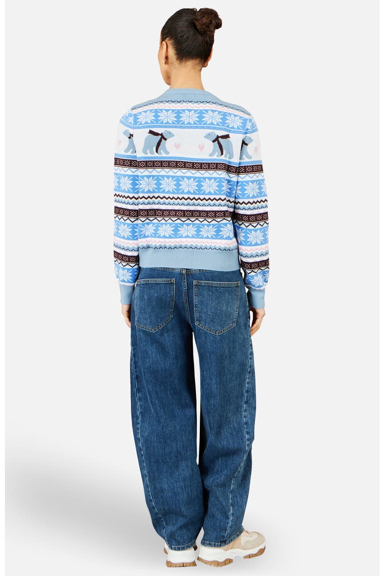 Polar Bear Fairisle Cardigan, Alternate, color, Blue