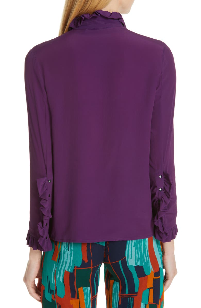 Roseanna Jacques Ruffle Trim Blouse, Alternate, color, 
