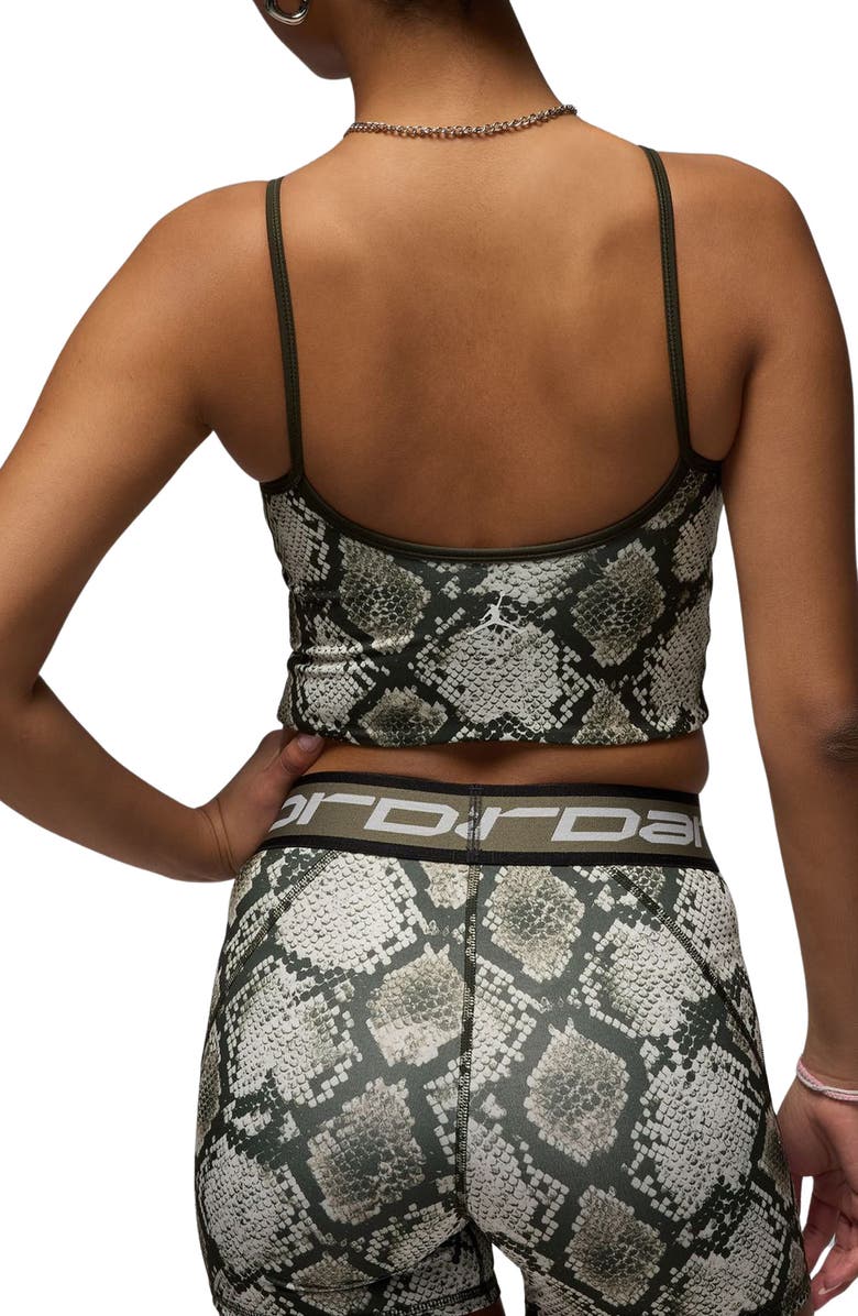 Jordan Sport Snake Print Crop Tank, Alternate, color, Medium Olive