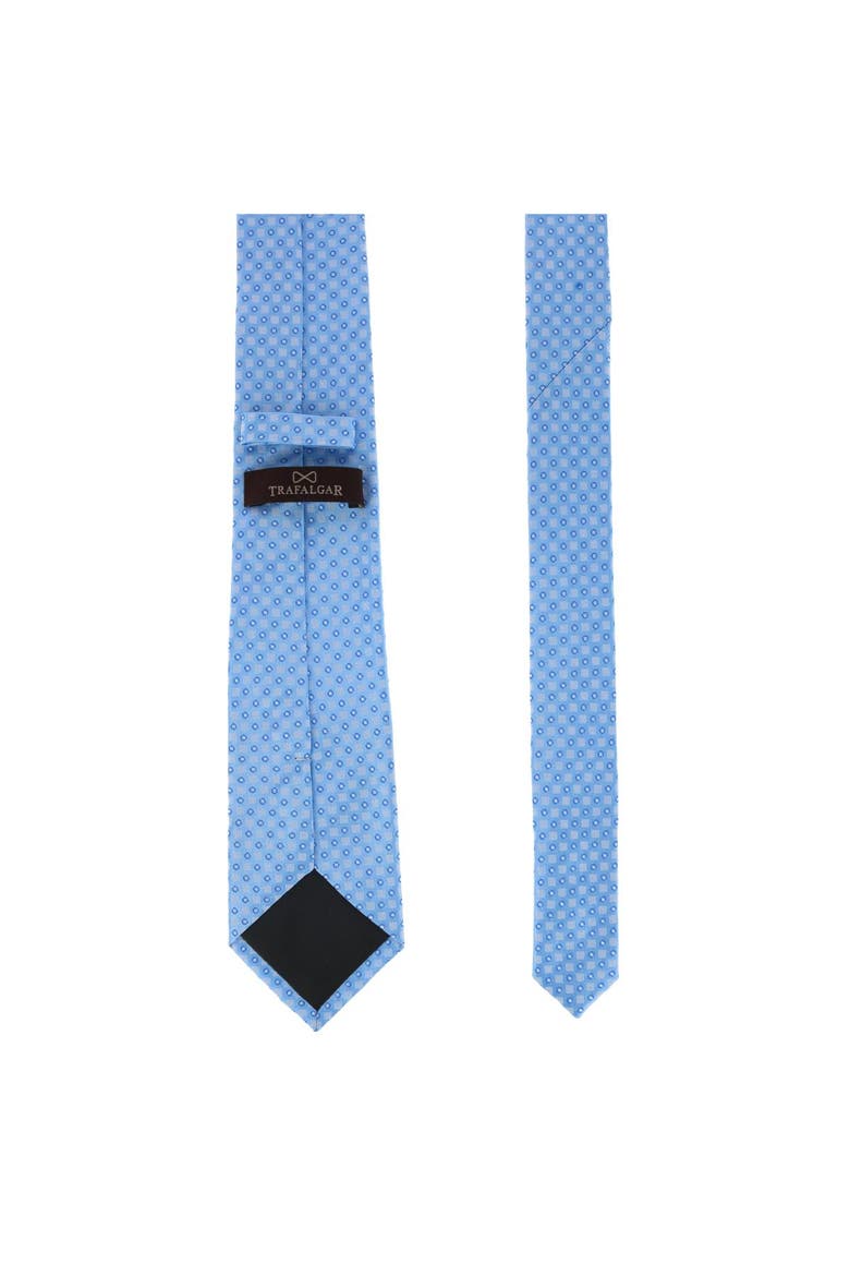 Ewing Square and Polka Dot Business Silk Necktie, Alternate, color, Light and Dark Blue