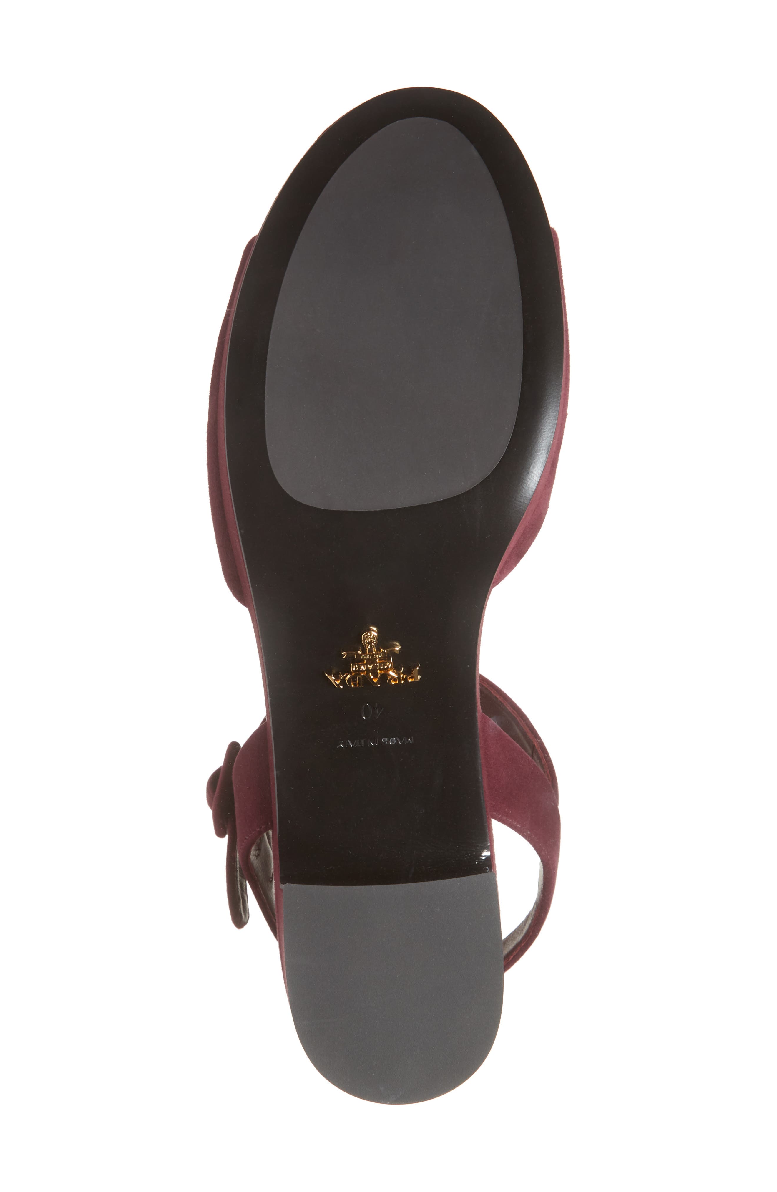 Prada Logo Platform Sandal, Alternate, color, Bordeaux