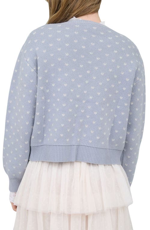 Blu Pepper Heart Ribbons Crop Cardigan In Gray