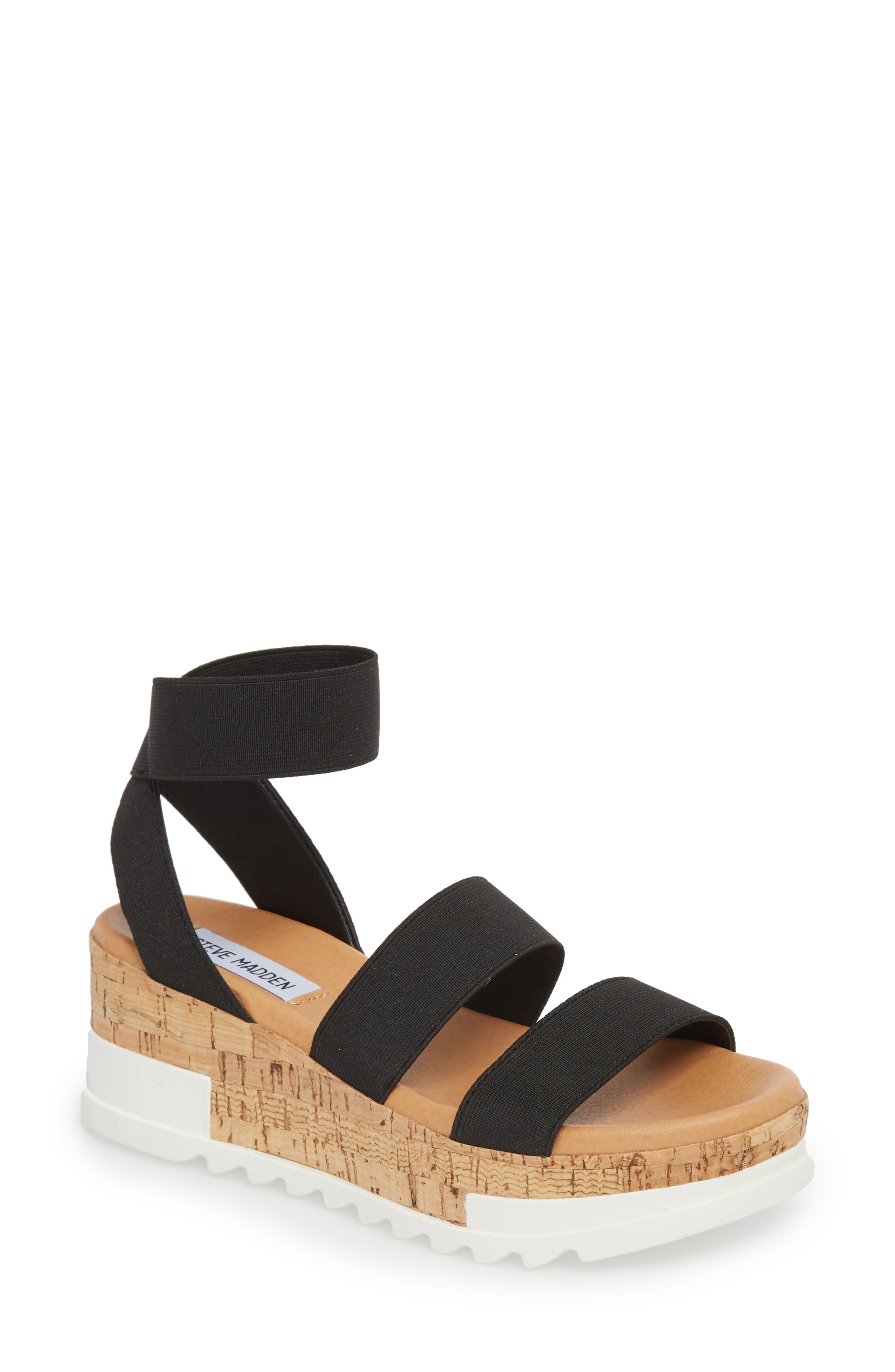 Bandi Platform Wedge Sandal, Main, color, BLACK