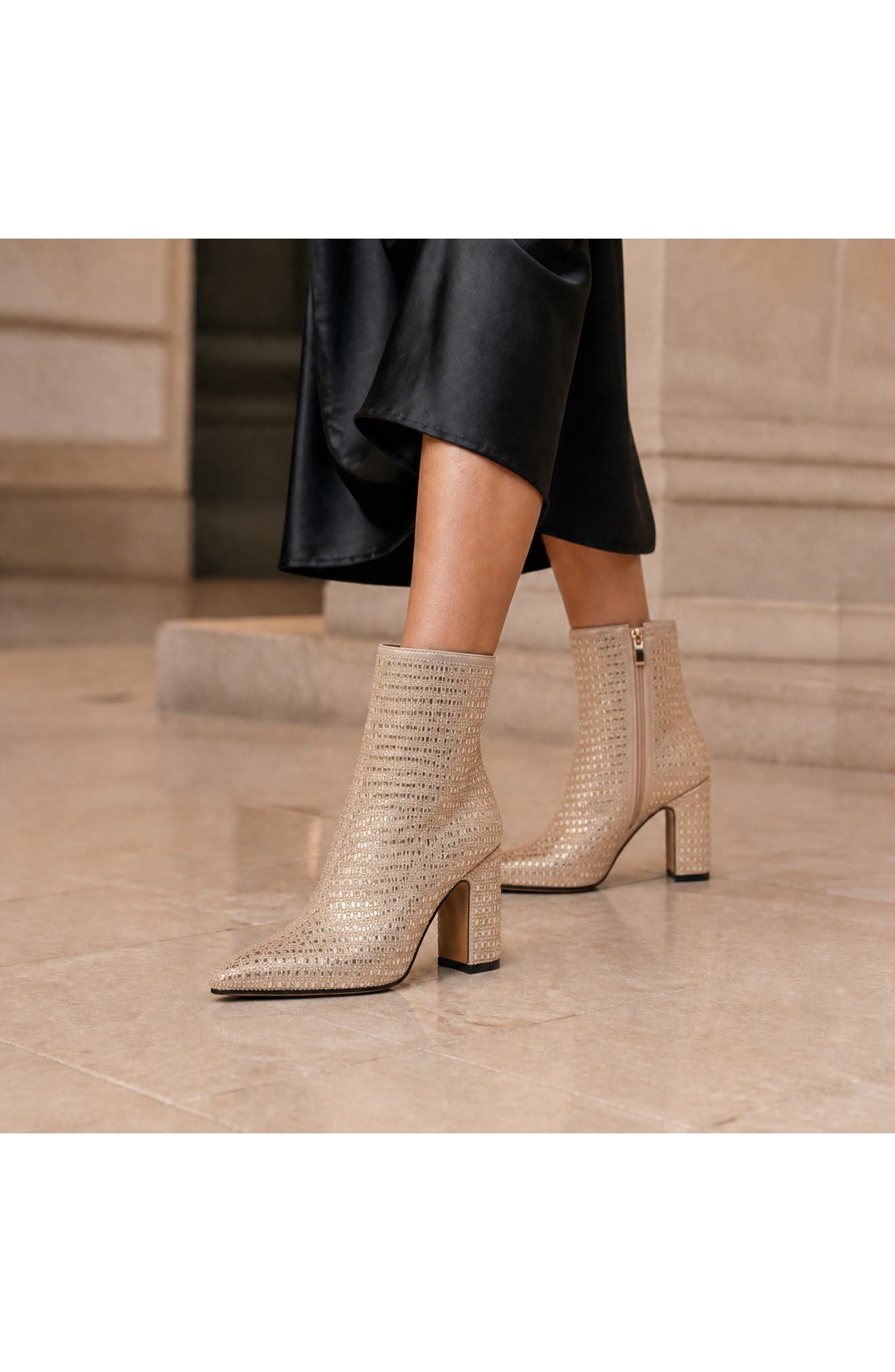 Diva Rhinestone Ankle Boot, Alternate, color, GOLD