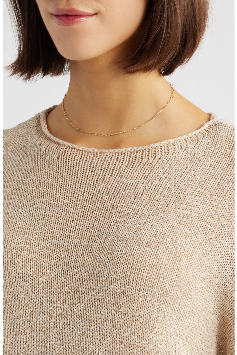 Evangeline Cotton & Linen Blend Sweater, Alternate, color, NATURAL