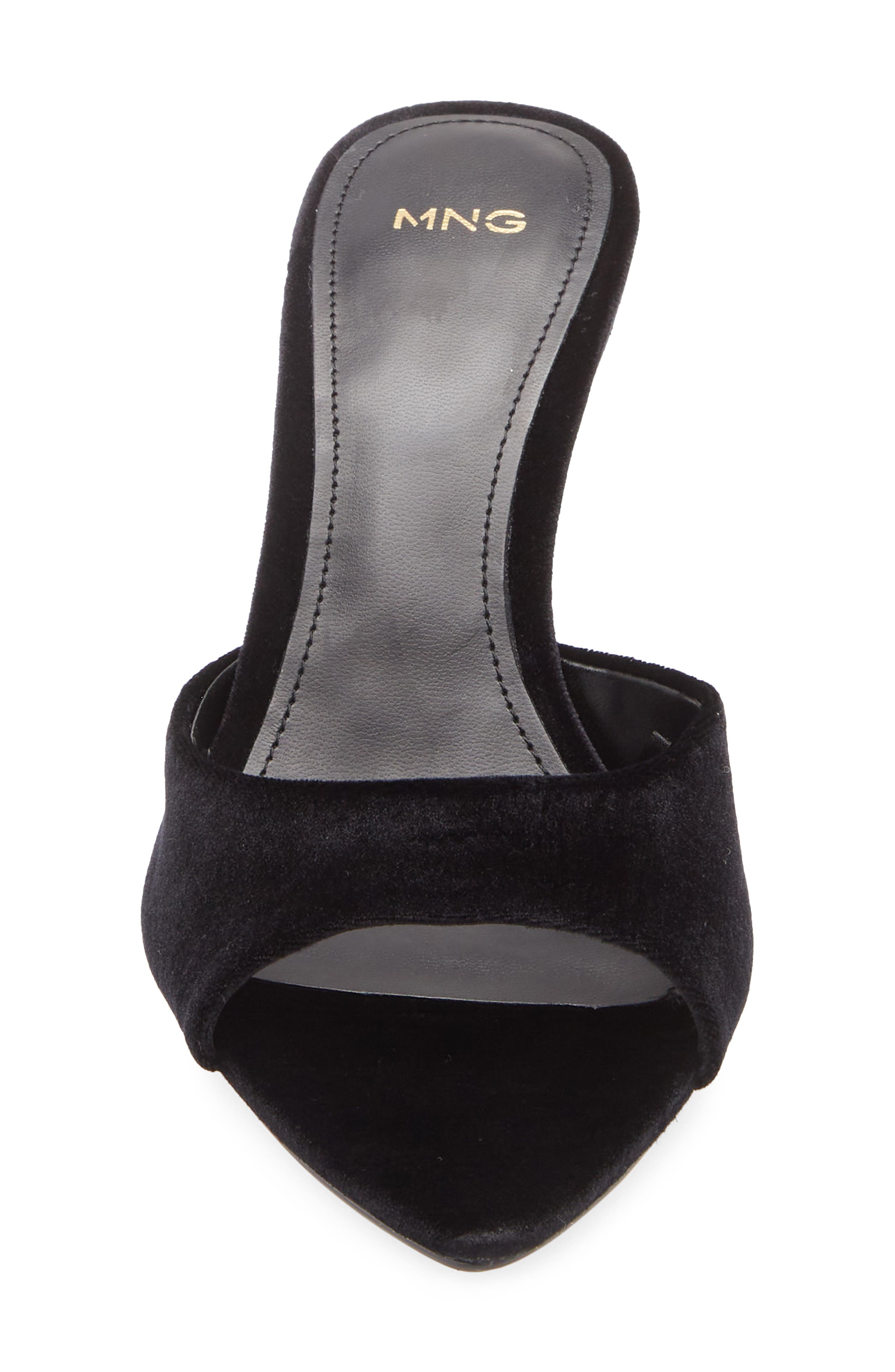 MANGO Velvet Slide Sandal, Alternate, color, Black