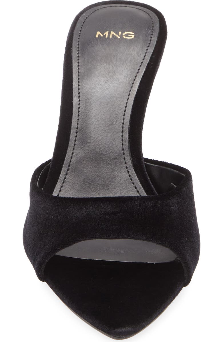 MANGO Velvet Slide Sandal, Alternate, color, Black