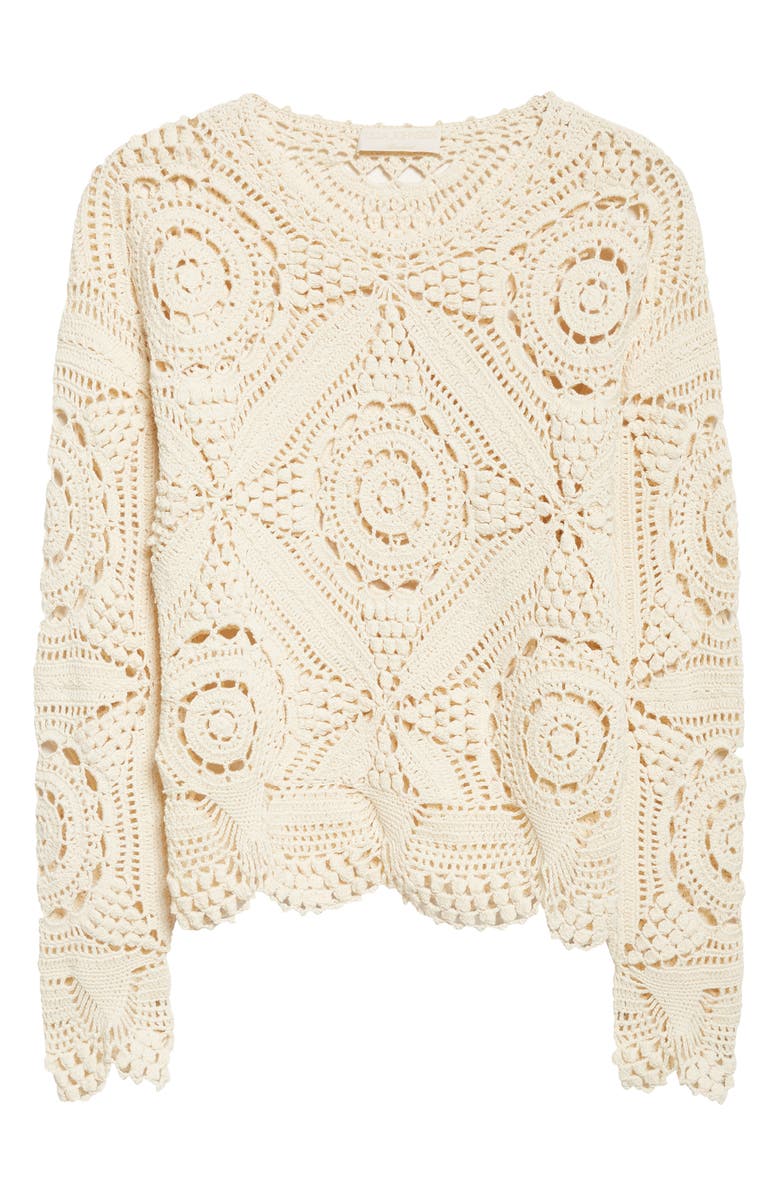Ulla Johnson Eugnie Cotton Crochet Top, Main, color, Cowrie