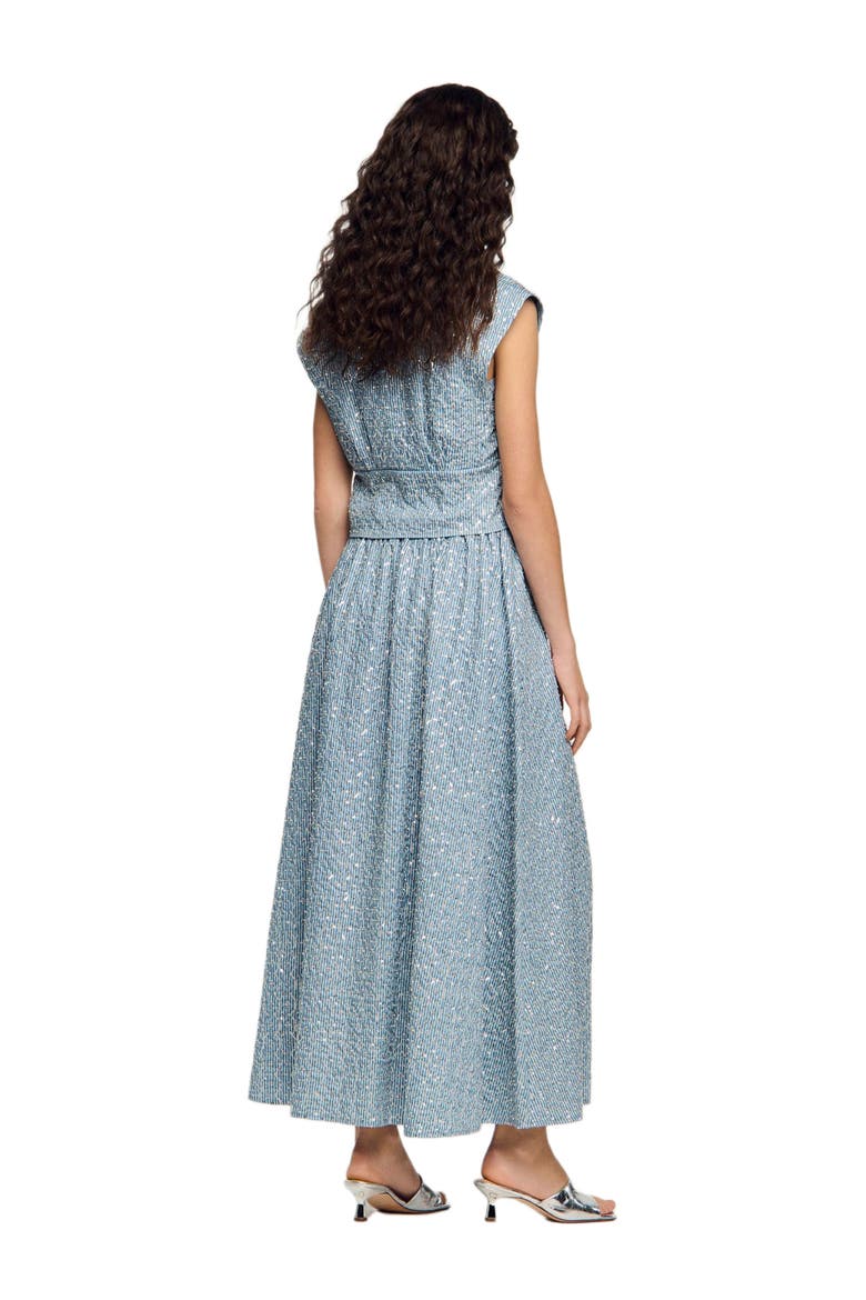 Long sequined skirt, Alternate, color, Blue