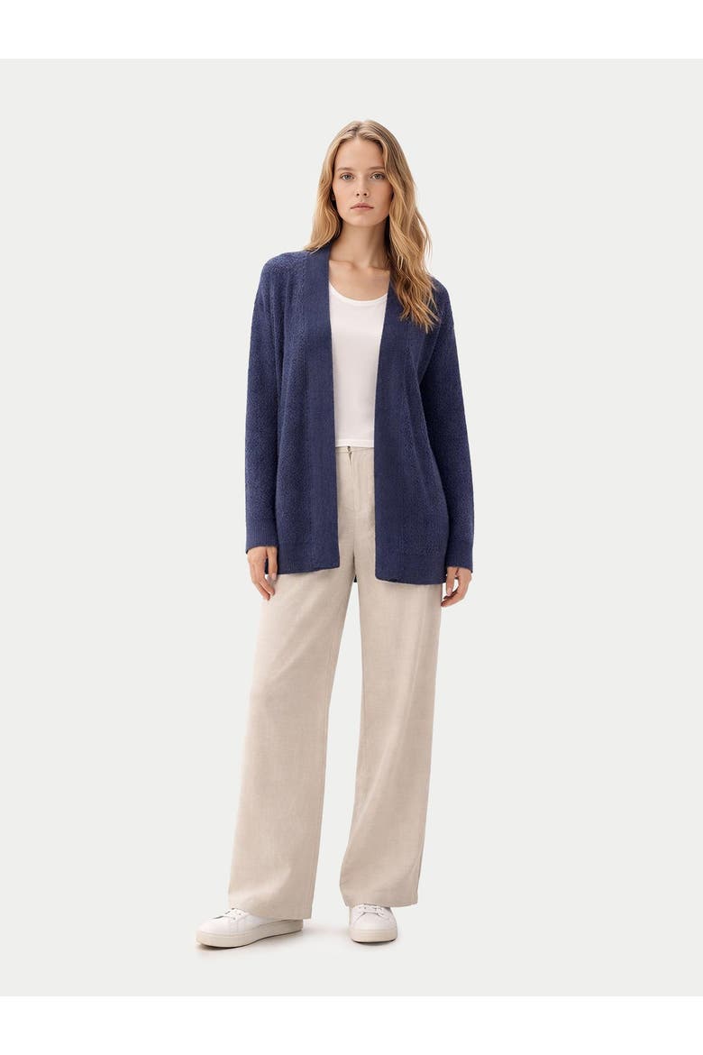 Ajour Knit Open front Cardigan, Alternate, color, crown blue