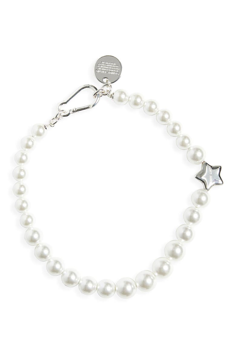 Poison Graduated Faux Pearl Necklace, Main, color, PEARL