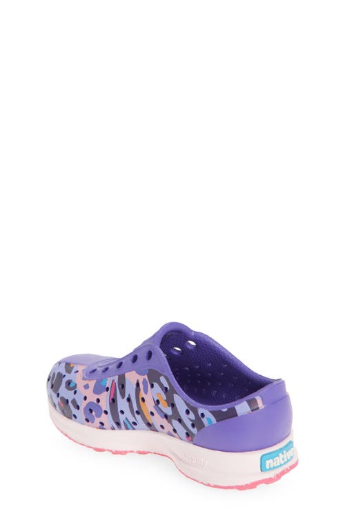 Native Shoes Robbie Floral Water Friendly Perforated Slip-on In Ultra Violet/pink/cheetah