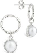 Sterling Forever Cline Cultured Pearl Drop Earrings