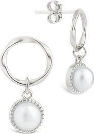 Sterling Forever Cline Cultured Pearl Drop Earrings