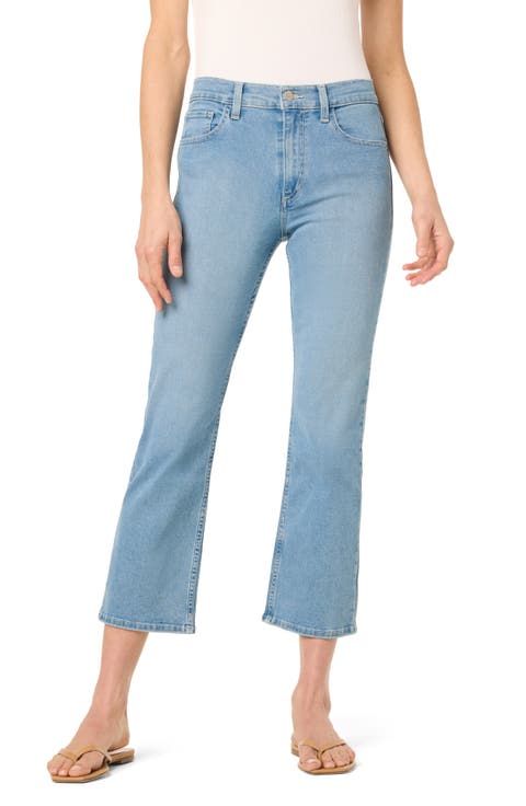 High Waist Ankle Crop Bootcut Jeans