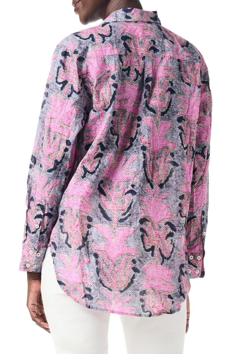 NIC+ZOE Petal Patch Relaxed Cotton Button-Up Shirt, Alternate, color, 
