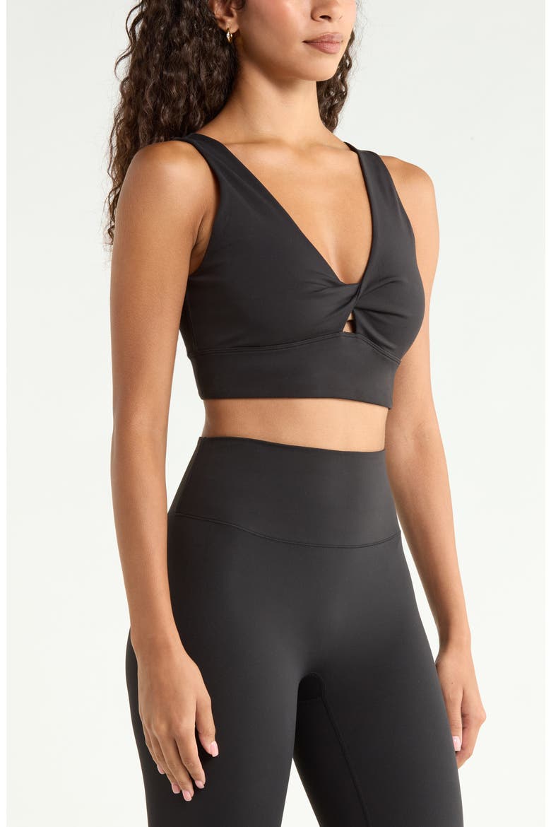 Zen Twist Sports Bra, Alternate, color, BLACK