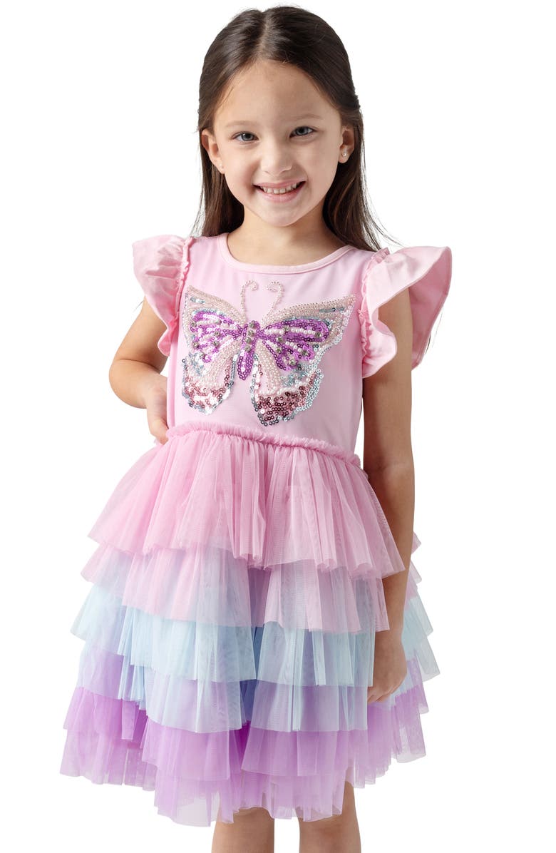Rare Editions Kids' Sequin Butterfly Tutu Dress, Alternate, color,