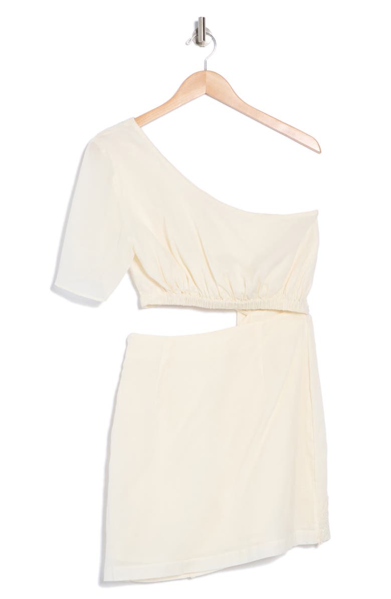 Free People Opal Cutout One-Shoulder Minidress, Alternate, color, Ivory