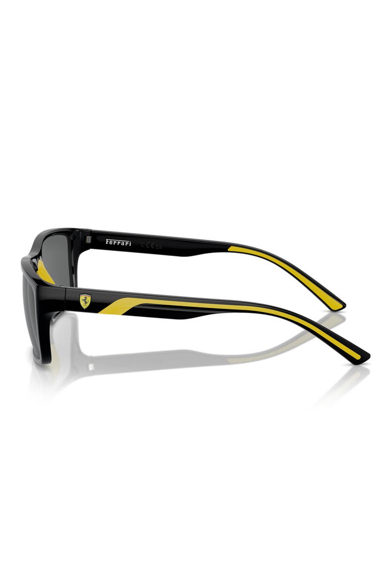 59mm Rectangular Sunglasses, Alternate, color, BLACK