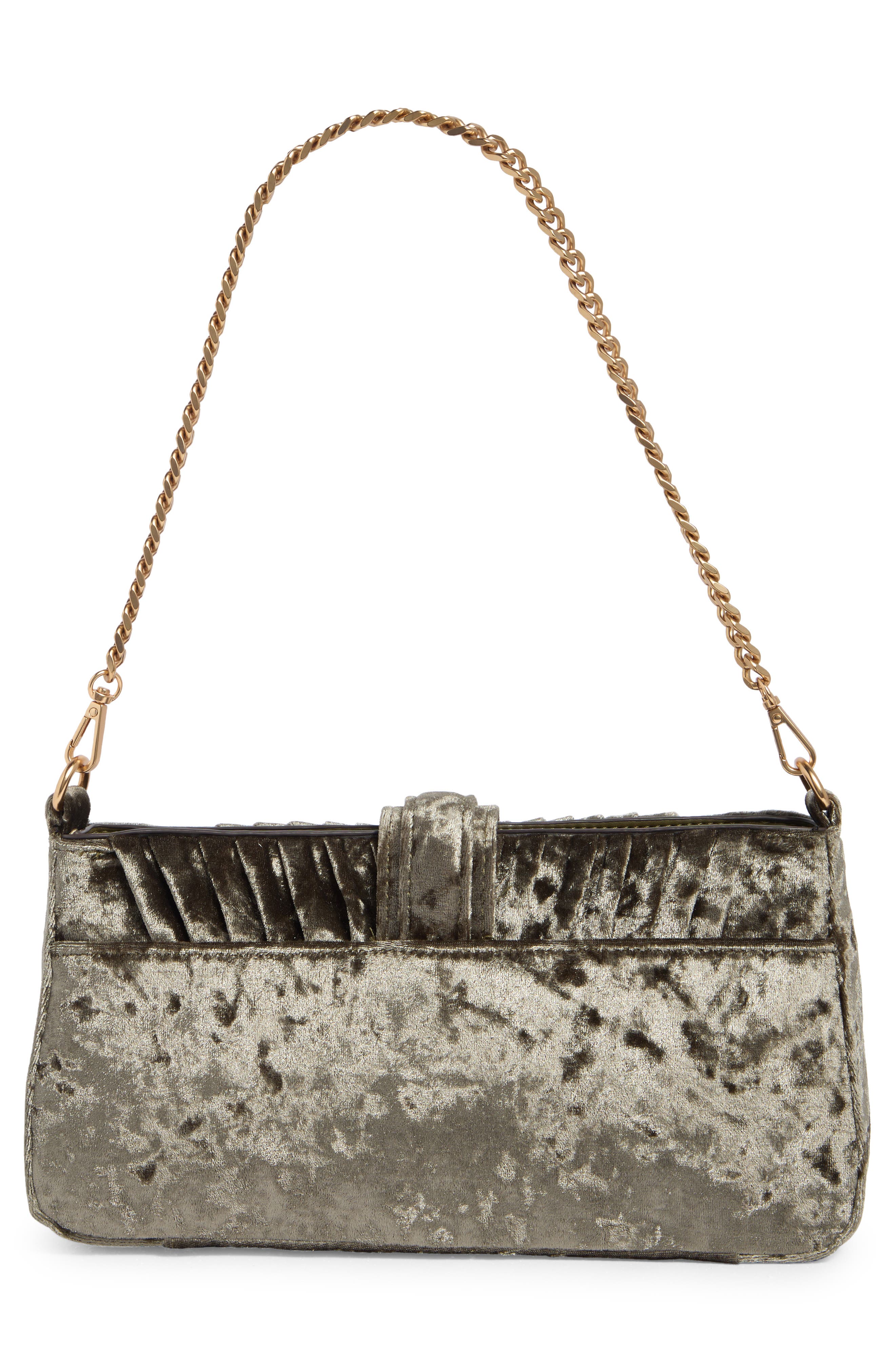 Sam Edelman Ellie Pleated Clutch, Alternate, color, Forest Green