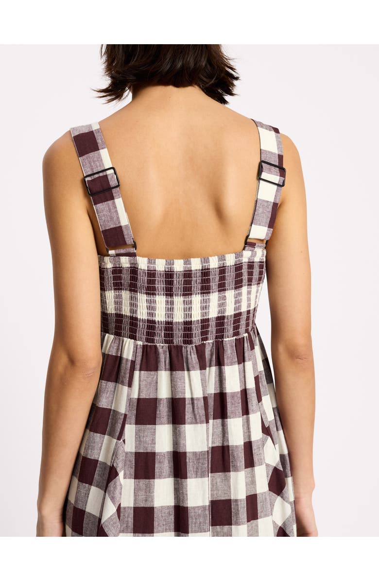 Albaray Gingham Apron Maxi Dress, Alternate, color, Burgundy