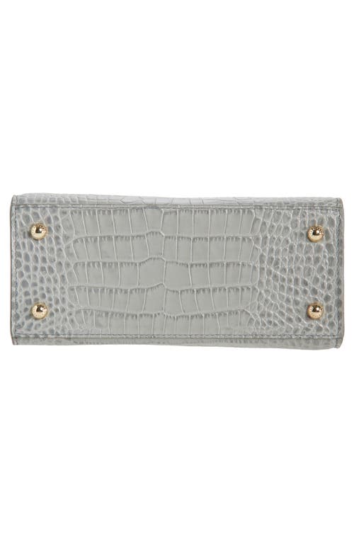 Strathberry Mini Croc Embossed Leather Tote In Gray