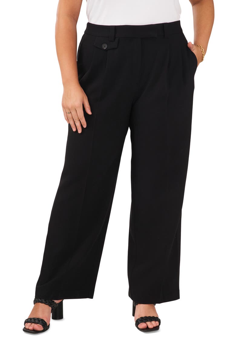 High Waist Tailored Pants, Main, color, RICH BLACK