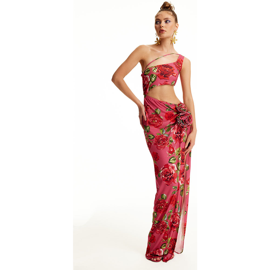 Luna B FLAME DRESS in Printed Fuchsia  product