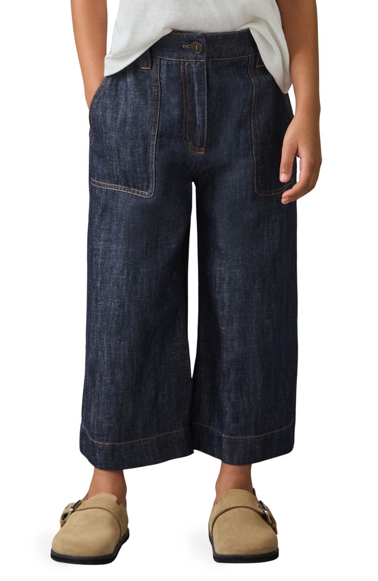 Reiss Kids' Ashby Sr. Wide Leg Jeans, Alternate, color, Indigo