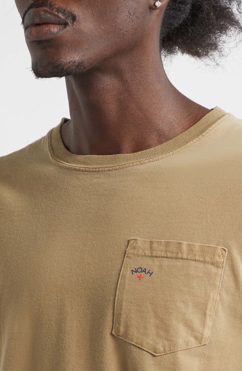 Noah Core Logo Pocket T-Shirt, Alternate, color, Khaki Pigment Dye