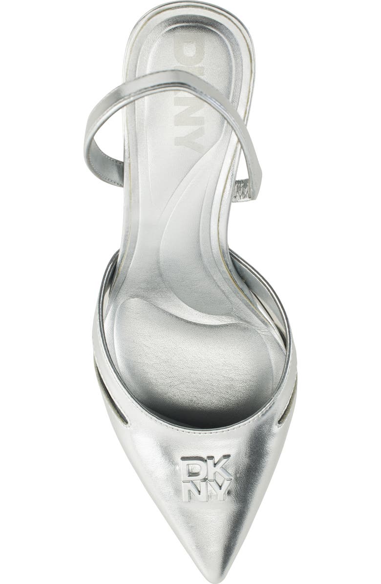 DKNY Glorianna Slingback Pointed Toe Pump, Alternate, color, Silver