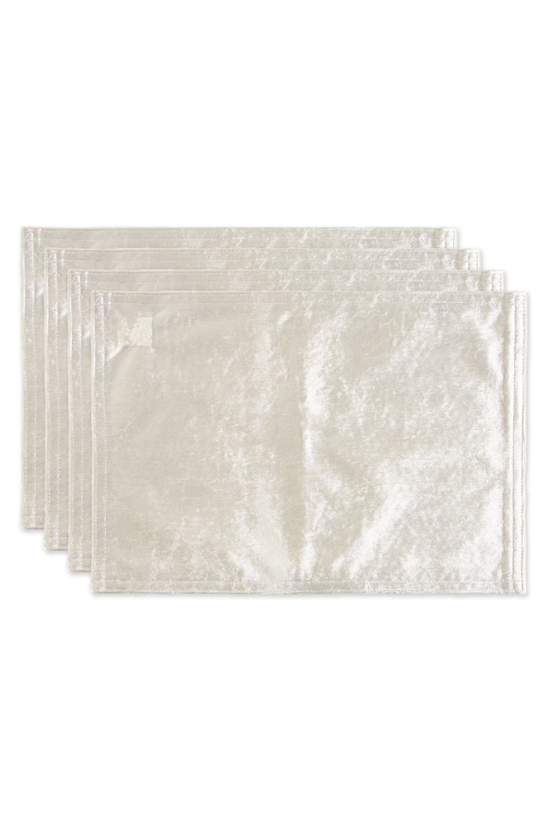 Cream Velvet Placemat Set/4, Main, color, Cream