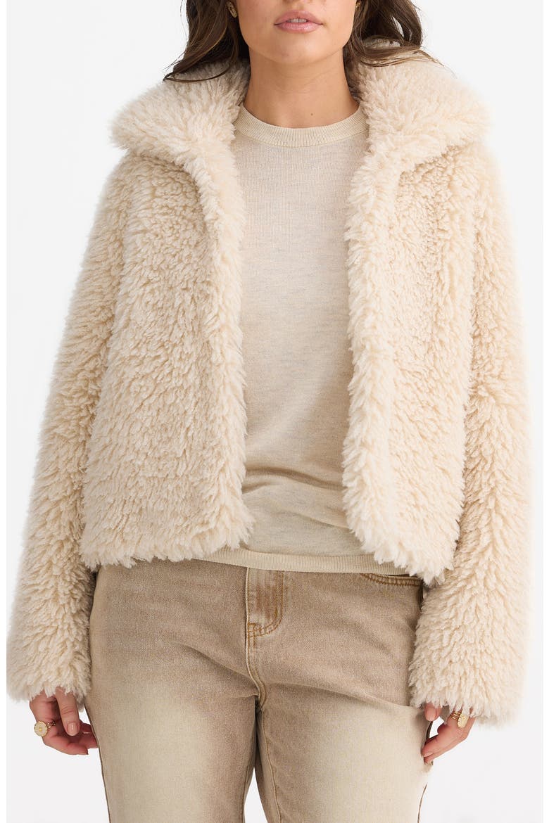 Stuart Faux Fur Jacket, Main, color, BEIGE