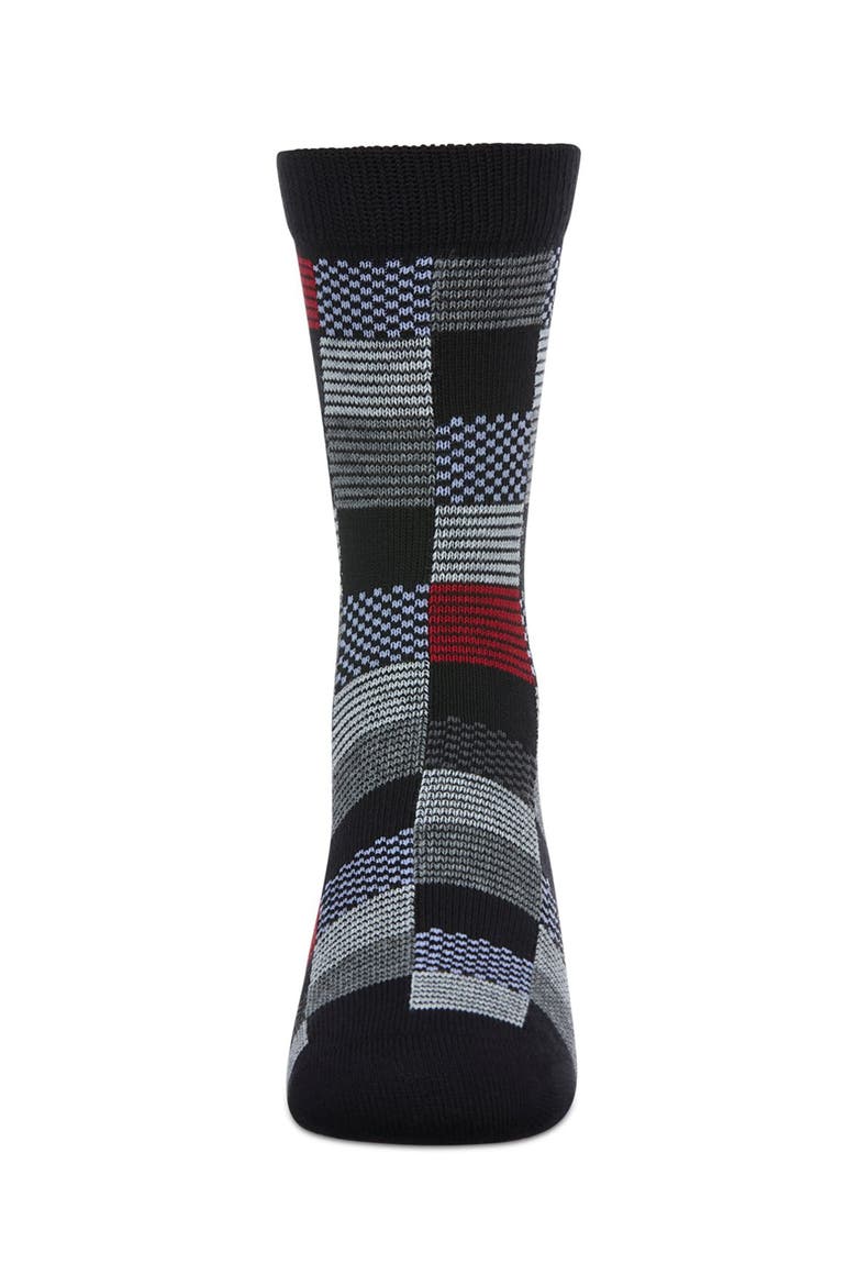 Checkerboard Crew Sock, Alternate, color, Black