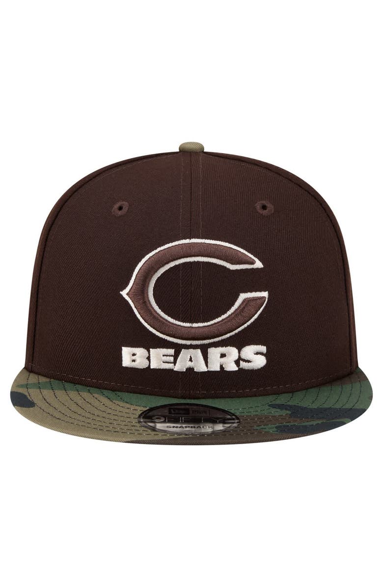 New Era Men's New Era  Dark Brown Chicago Bears Burnt Wood Camo 9FIFTY Snapback Hat, Alternate, color, Dark Brown