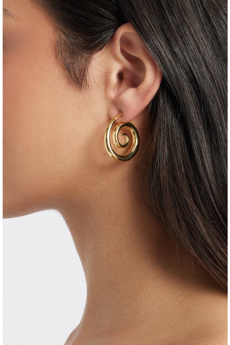 Swirl Drop Earrings, Alternate, color, GOLD