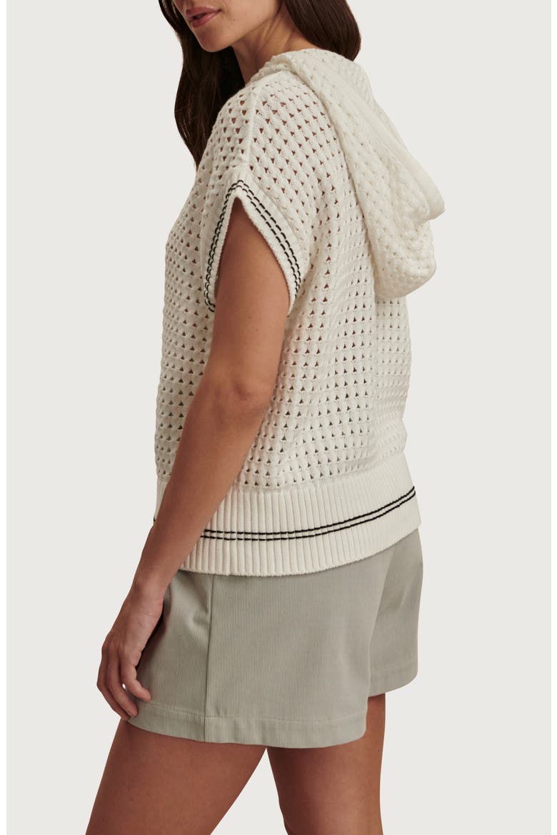 Vittoria Open Stitch Knit Hoodie, Alternate, color, SNOW WHITE
