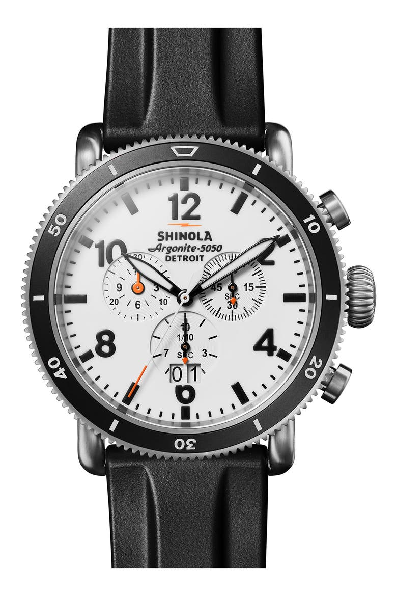 Runwell Sport White Hurricane Chronograph Watch Gift Set, 48mm, Alternate, color, WHITE