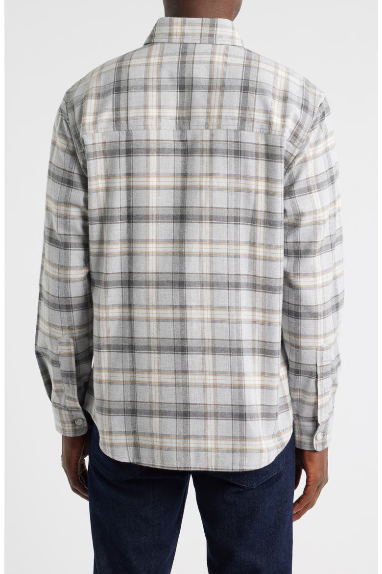 Owen Relaxed Fit Plaid Cotton Flannel Button-Up Shirt, Alternate, color, MEDIUM GREY