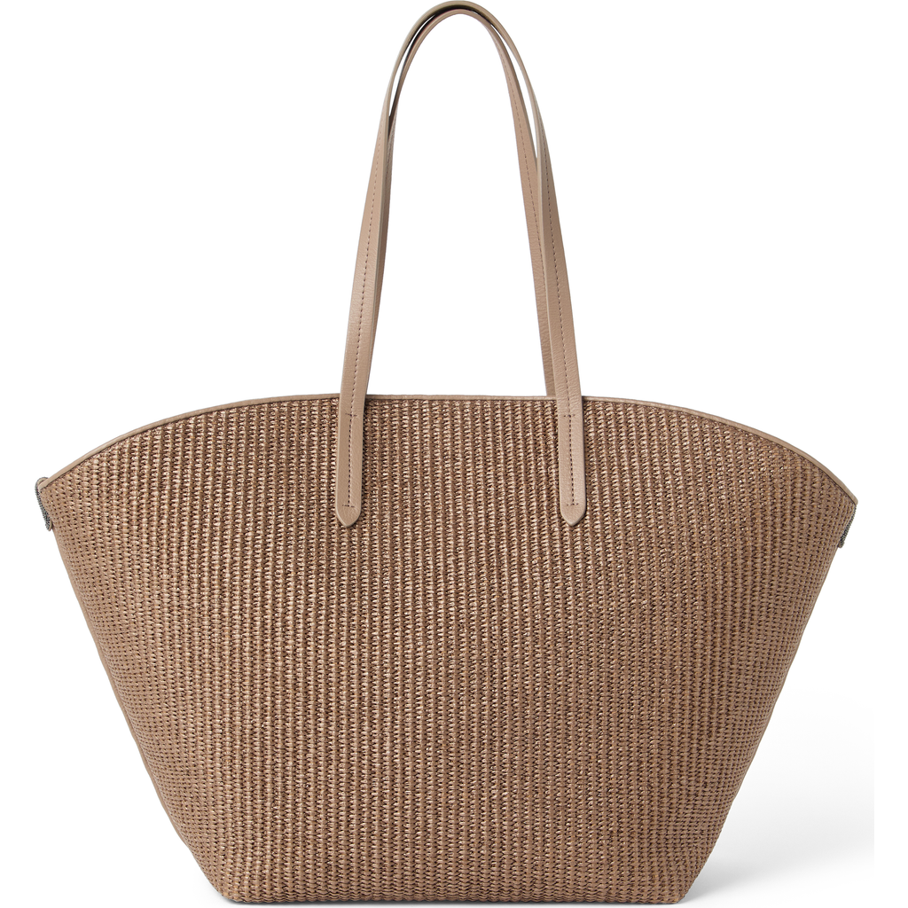 BRUNELLO CUCINELLI BRUNELLO CUCINELLI RAFFIA PANIER SHOPPER BAG