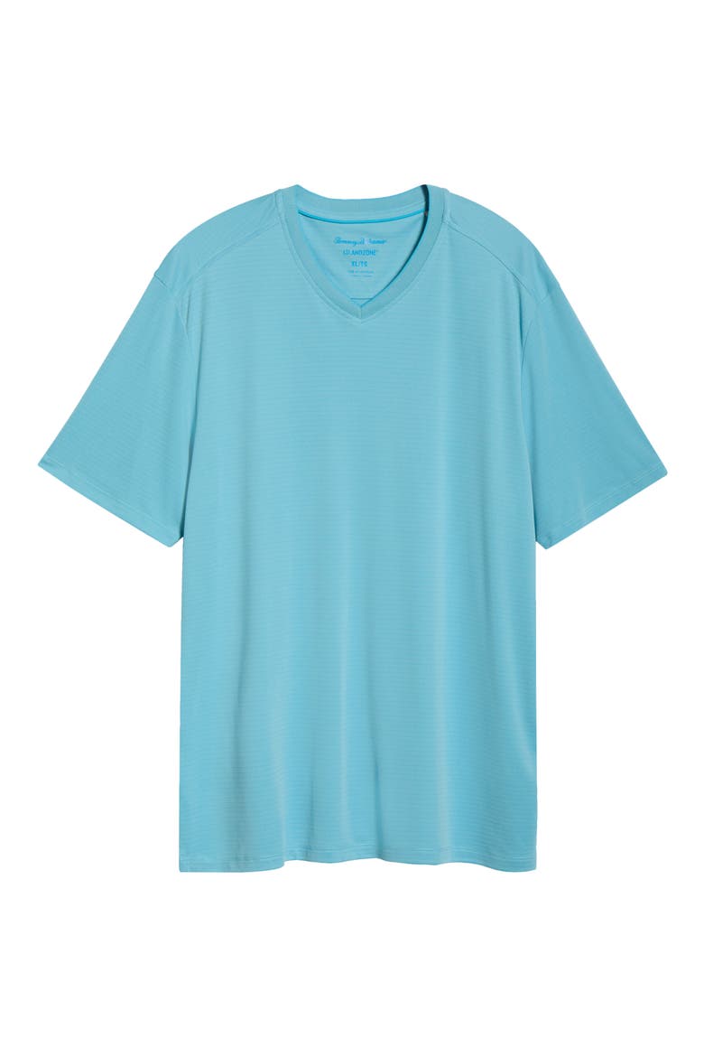 Bay Stripe IslandZone® V-Neck Performance T-Shirt, Main, color, BLUE WHISPER