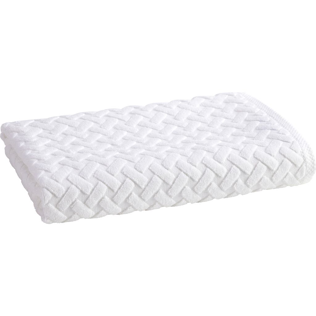 Christy Trellis Textured Cotton Rayon Fibre Blend Soft Bath Towels In White