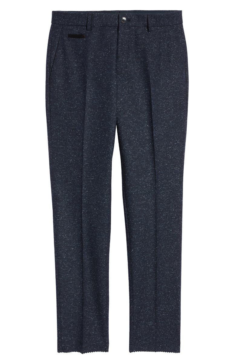 BOSS Genius Flat Front Wool Blend Pants, Alternate, color, Dark Blue