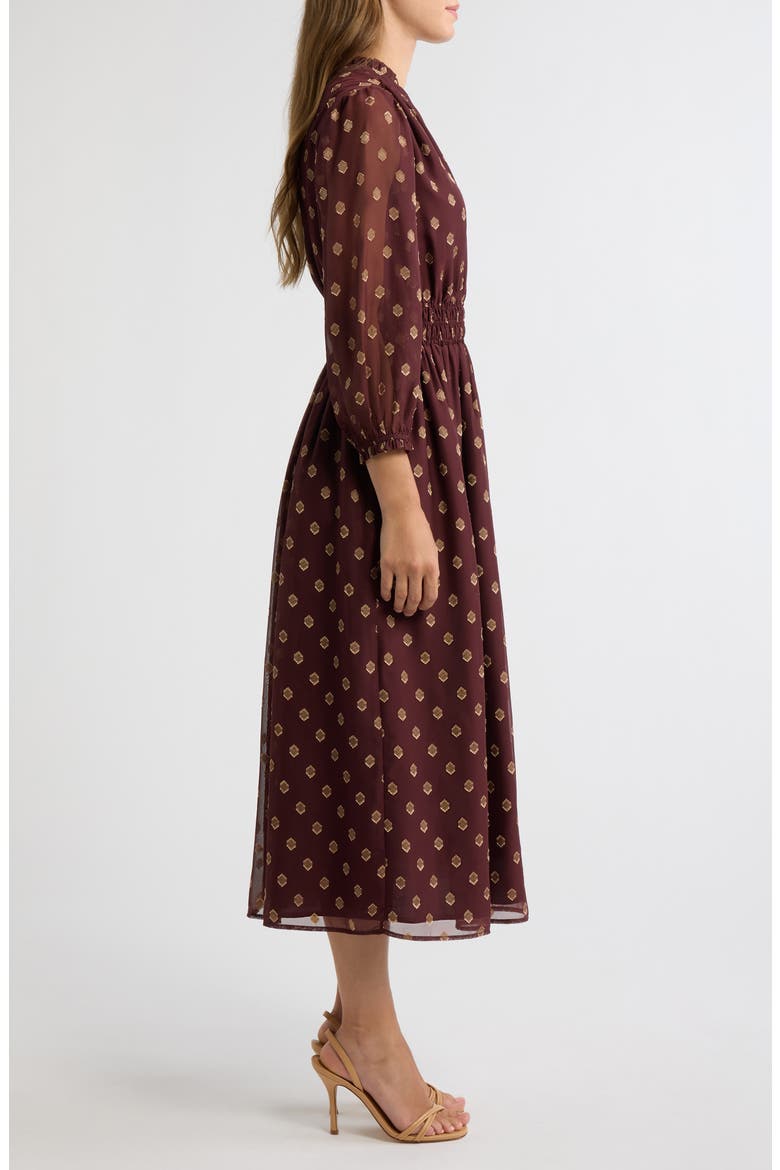 Ruffle Neck Midi Dress, Alternate, color, BOLARO