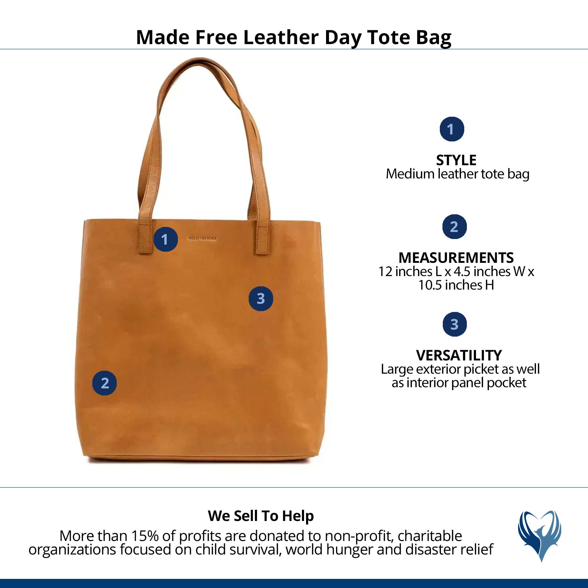 Leather Day Tote Bag, Alternate, color, Camel