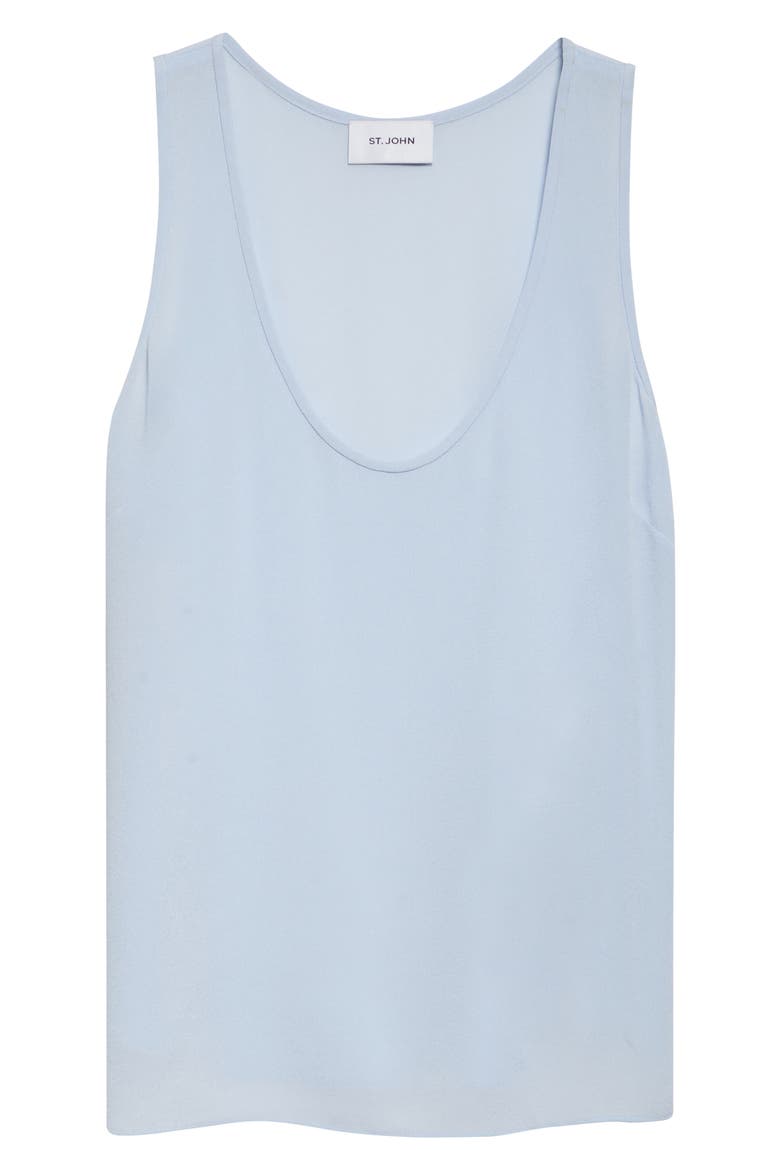 Silk Crepe Shell, Alternate, color, BLUE LAGOON