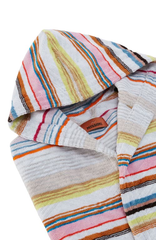 Missoni Home Moonshadow Short Cotton Terry Bathrobe With Lurex In Multicoloured